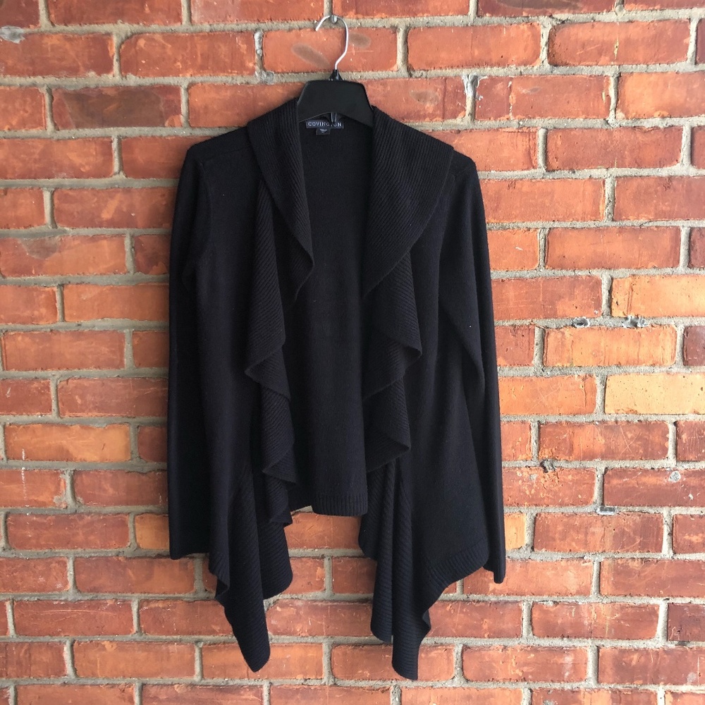 Black Draped Cardigan